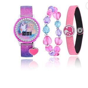 Barbie Kids Watch and Bracelet Set